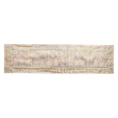 Gold Embroidered Brocade 72Lx14W Inch Beige Table Runner