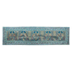 Peacock Turquoise Embroidered Brocade Unique Table Decor