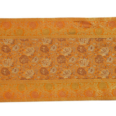 Yellow Floral Silk Brocade Table Runner, Formal Entertaining, Luxury Home Decor