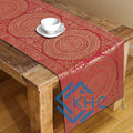 Red Mandala Brocade Silk Table Runner