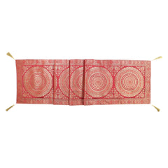 Red Mandala Brocade Silk Table Runner
