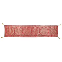 Red Mandala Brocade Silk Table Runner
