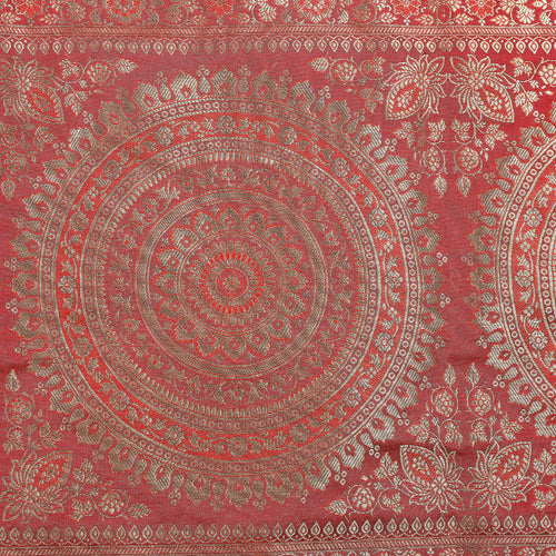 Red Mandala Brocade Silk Table Runner