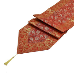 Silk Brocade Table Runner, Luxury Home Decor, Red Table Runner
