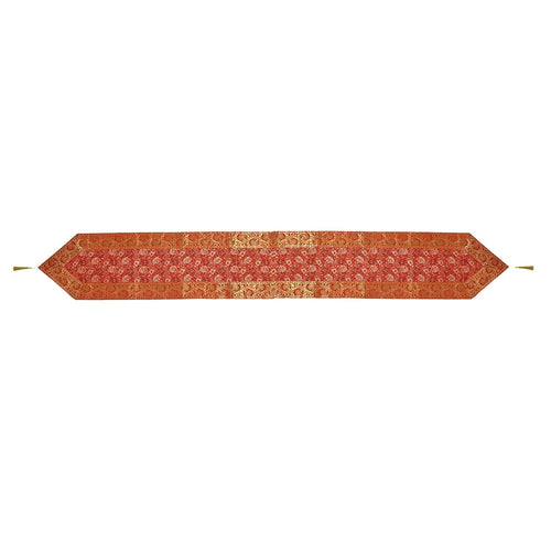 Silk Brocade Table Runner, Luxury Home Decor, Red Table Runner