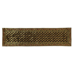 Regal Brocade Gold Accents Elephant Print Black Table Runner