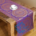 Indian Mandala Purple 14x72 Inch Silk Table Runner