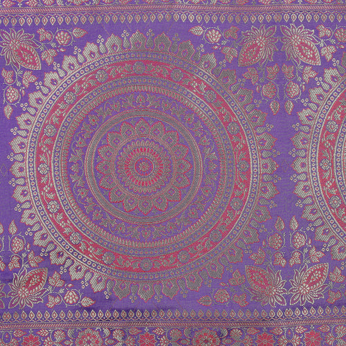 Indian Mandala Purple 14x72 Inch Silk Table Runner