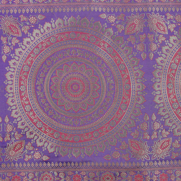 Indian Mandala Purple 14x72 Inch Silk Table Runner