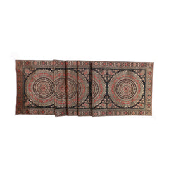 Embroidered Zari Black Brocade Table Linen Decor Runner