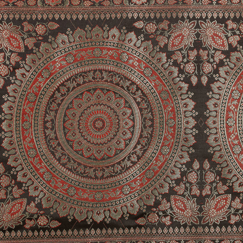 Embroidered Zari Black Brocade Table Linen Decor Runner