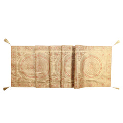 Kantha Mandala Print Beige Boho 14x72 Inch Table Runner