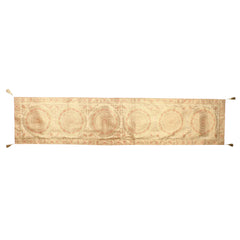 Kantha Mandala Print Beige Boho 14x72 Inch Table Runner
