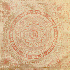 Kantha Mandala Print Beige Boho 14x72 Inch Table Runner