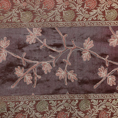 Purple Floral Silk Brocade Dining Table Runner