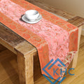 Luxury Brocade Table Runner Orange Floral Silk Runner