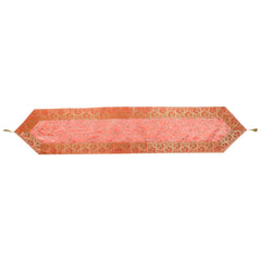 Luxury Brocade Table Runner Orange Floral Silk Runner
