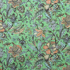 Indian Handmade Floral Kantha Green Quilt