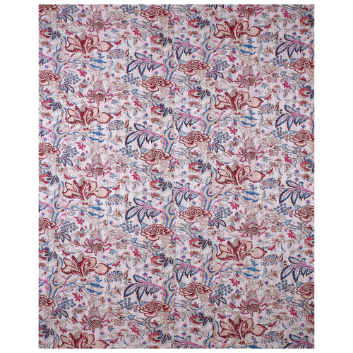 Handmade Cotton Kantha Floral Queen Quilt