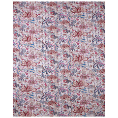Handmade Cotton Kantha Floral Queen Quilt