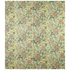 Vintage Kantha Floral Yellow Queen Quilt