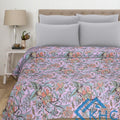 Handmade Kantha Floral Cotton Indian Quilt