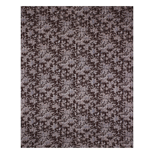 Brown Floral Kantha Handmade Bedding Quilt