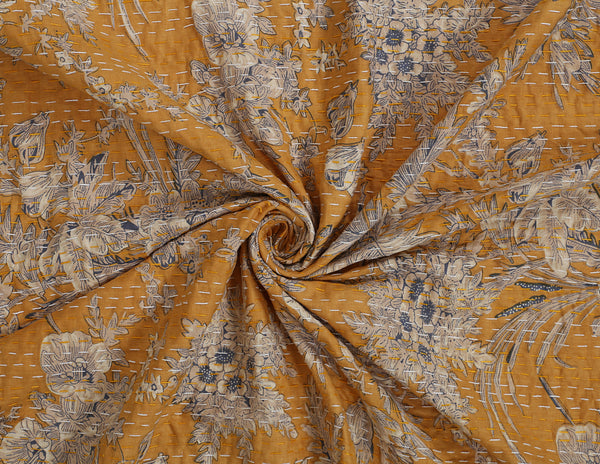 Handmade Vintage Orange Floral King Size Quilt