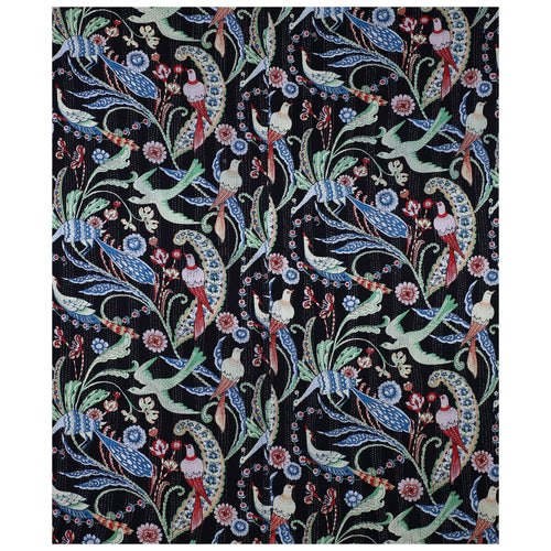 Navy Blue Bird Print Bohemian Quilt Bedding