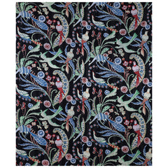 Navy Blue Bird Print Bohemian Quilt Bedding