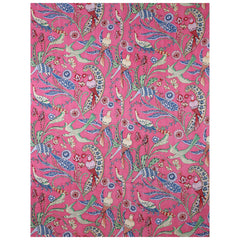 Baby Pink Bird Print Indian Vintage Kantha Quilt Throw