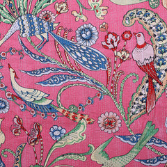 Baby Pink Bird Print Indian Vintage Kantha Quilt Throw