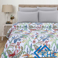 Bohemian Vintage White Bird Quilt Kantha Handmade Quilt