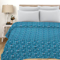 Blue Floral Vintage Print Handmade Bohemian Quilt