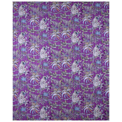 Purple Vintage Kantha Boho Monkey Print Cotton Quilt