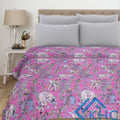 Monkey Print Pink Cotton Handmade Throw Blanket