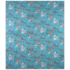 Beautiful Turquoise color Monkey print kantha Quilt Throw