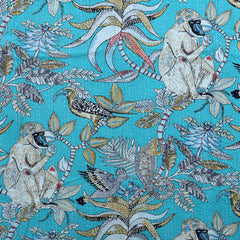 Beautiful Turquoise color Monkey print kantha Quilt Throw