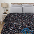 Indian Handmade Kantha Floral Black Quilt