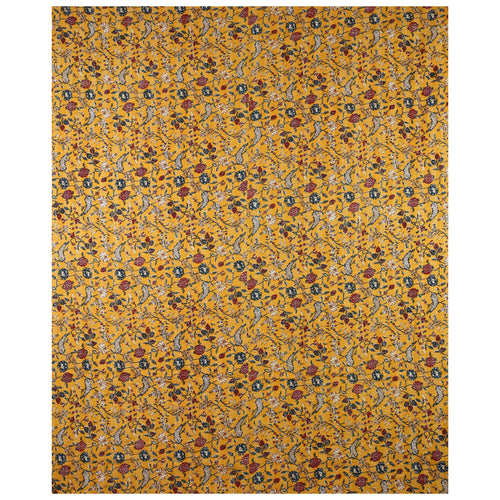 Yellow Floral Vintage Fabric Quilt Throw Bedsheet