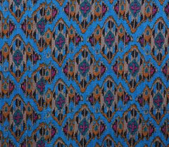 Ikat Print Blue Pure Cotton Quilt Bedspread