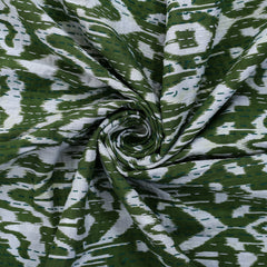 100% Cotton Kantha Green Quilt Ikat Print