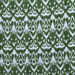 100% Cotton Kantha Green Quilt Ikat Print