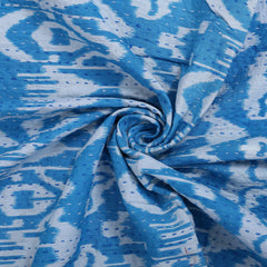 Sky Blue Cotton Quilt Vintage Bedding