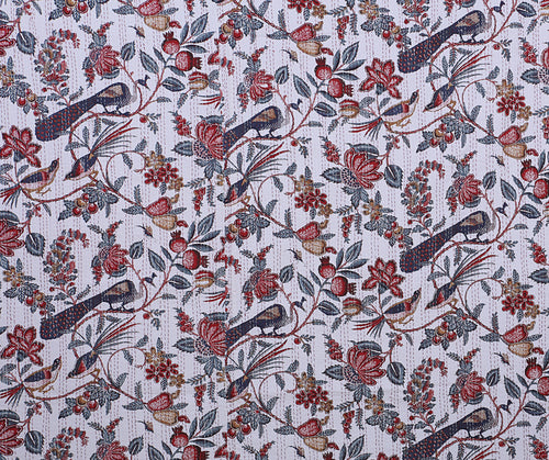 Bohemian Vintage White Bird Quilt Kantha Handmade Quilt