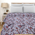 Bohemian Vintage White Bird Quilt Kantha Handmade Quilt