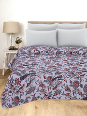 Bohemian Vintage White Bird Quilt Kantha Handmade Quilt