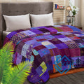 Handmade Soft Fabric Silk Purple Patchwork Queen Quilt