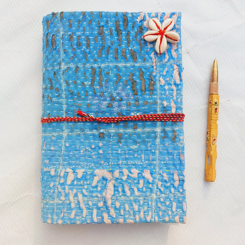 Vintage Kantha Fabric Journal, Handmade Recycled Cotton Notebook 5 Pcs, Patchwork Diary, Boho Writing Journal, Unique Indian Textile Gift