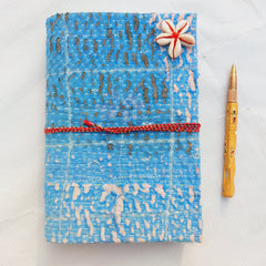 Vintage Kantha Fabric Journal, Handmade Recycled Cotton Notebook 5 Pcs, Patchwork Diary, Boho Writing Journal, Unique Indian Textile Gift